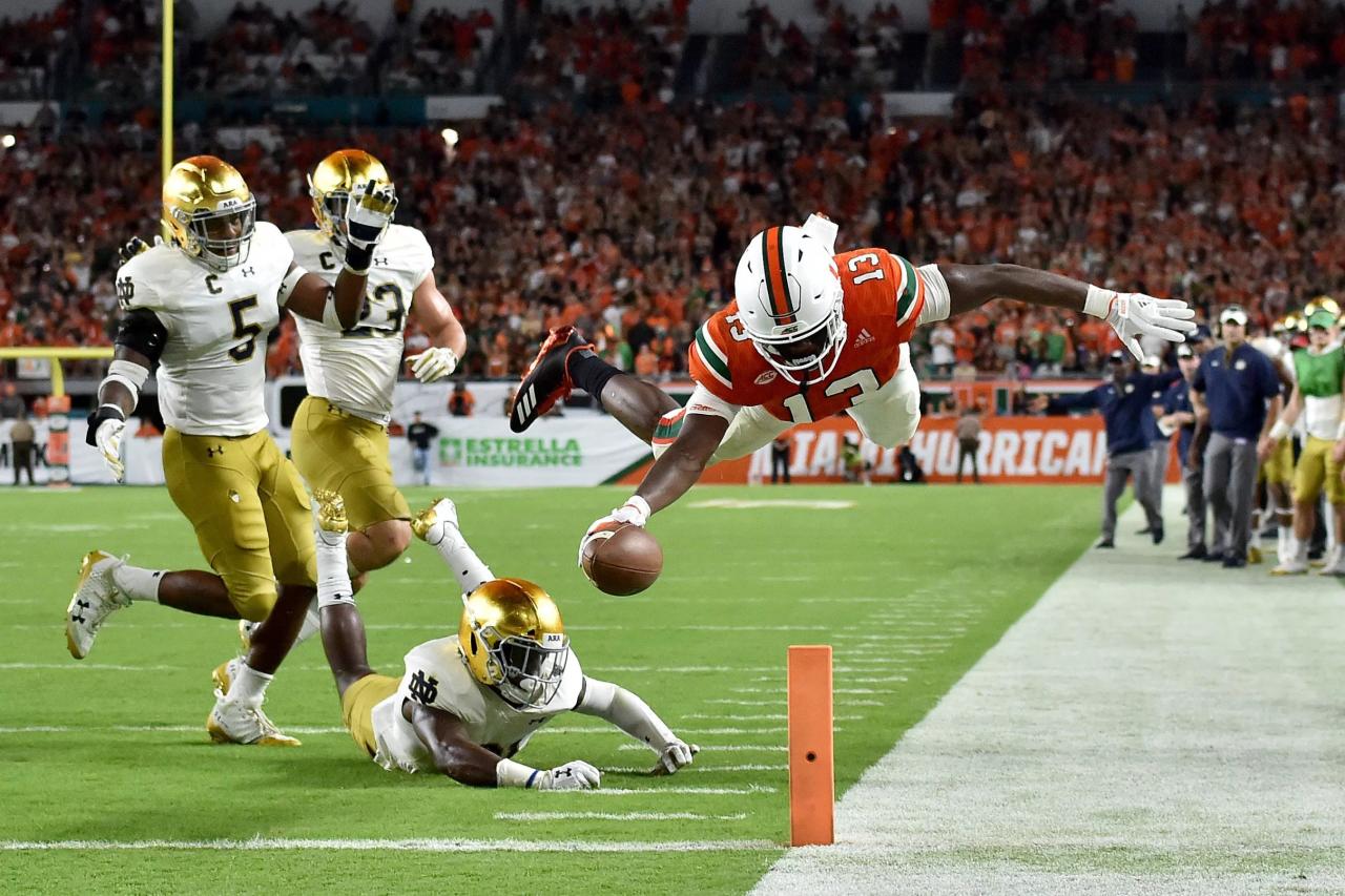 FINAL: No. 6 Miami Hurricanes 52, Louisville Cardinals 45